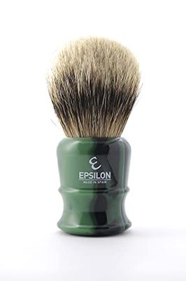 Epsilon Pennello da Barba con Punta Color Argento e Verde, 50/26 mm, Standard, Unico