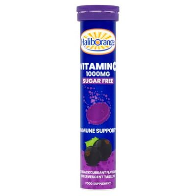 Haliborange Vitamin C Effervescent 1000mg Blackurrant Flavoured Sugar Free Tablets - 20 Tablets
