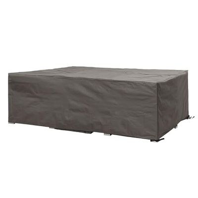 Perel Housse de protection pour salon de jardin, housse hivernage salon, bâche, housse extérieure mobilier de jardin, gris, rectangulaire, 240 x 180 x 75 cm