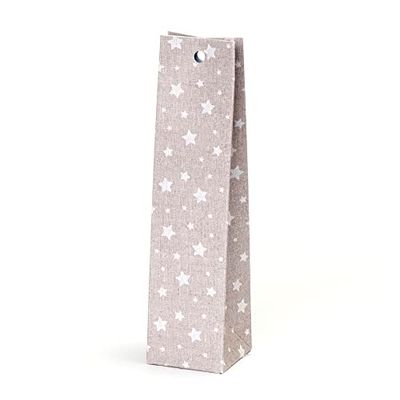 Mopec Lot de 24 étuis design beige avec étoiles 3,5 x 14 x 3,5 cm.