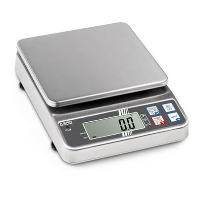 KERN Bilancia da tavolo compatta in acciaio inox con speciale display checkweighing per un lavoro ancora più efficiente, portata di 6 kg, leggibilità 2 g