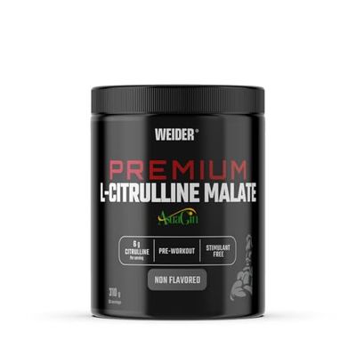 Weider Premium L-Citrulline Malate (310g) Gusto Neutro, Pre Workout 99% Citrullina Malato (6g /porzione) + AstraGin® per un migliore assorbimento, Aumenta Prestazioni ed Energia, Senza Stimolanti