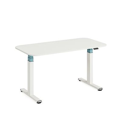 Steelcase Solo Mesa Altura Ajustable Eléctrica para Trabajar de Pie o Sentado, Controlador Programable, Potente motor, Sensor Anticolisión y Red de Gestión de Cables. Acabados en Nieve/Laguna-Nieve