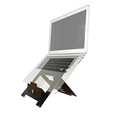 R-Go Riser Flexible - Support pour Ordinateur Portable - Ergonomique – Léger Aluminium - Antidérapant- Laptop Stand Réglable - Compatible avec Les Ordinateurs Portables (10-22 Pouces) - Noir