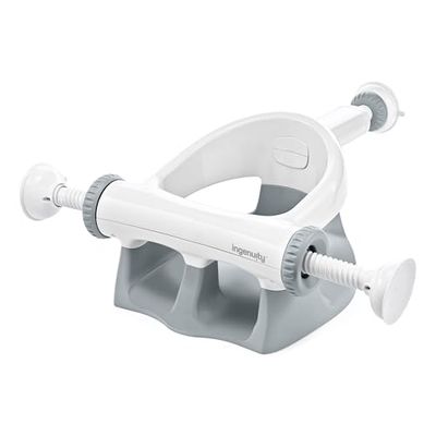 Summer My Bath-Seat Baby Badzitje om te baden tijdens het zitten, met rugleuning en zuignappen voor stabiliteit - deze babybadkuip kan gemakkelijk worden neergezet, verwijderd en opgeborgen, grijs