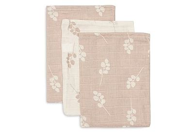 Jollein 536-848-67042 myjki/rękawice do mycia/myjki, zestaw 3 szt. Twig różowy/biały (15 x 20 cm)