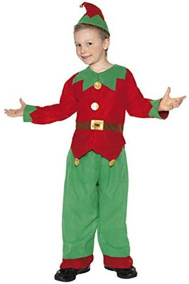 Smiffys Elf Costume, Red & Green, L - Age 10-12 years