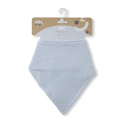 slabbetje bamboe bandana blauw grijs