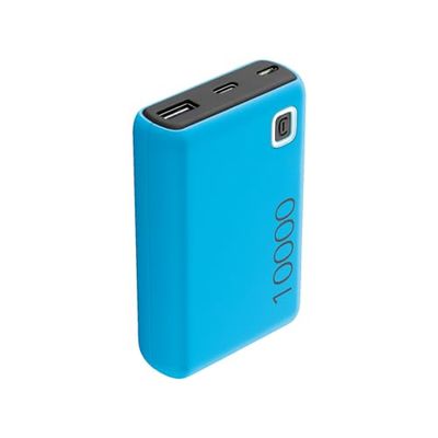 Cellularline - Power Bank ESSENCE 10000 - Caricabatterie Portatile da 10000mAh - Input 1xUSB-C, 1xMICRO USB, 10.5W - Output 1xUSB 12W - Blu