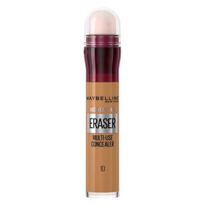 Maybelline Concealer Instant Anti Age Eraser Eye, Dark Circles and Blemish, Ultra Blendable Formula Dermatologist Tested & Suitable for Sensitive Skin10 Caramel