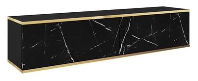 Selsey TV-bänk, svart marmor, 135 cm bredd