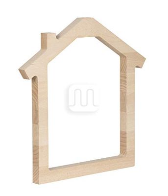 Paralume in legno verniciabile a forma di casetta