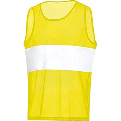 JAKO - Gestreept Identificatieshirt, Uniseks-Volwassene, Neon Geel, S-M