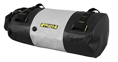 Nelson-Rigg Hurricane Sac étanche 10 l avec Couvercle Enroulable avec Sangles pour Fixer au véhicule, Valve de Purge d'air Noir/Gris