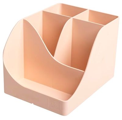 EXACOMPTA - Ref. 69531D - Caja de 4 tarros de lápices Pen Wave Skandi Nude - 5 compartimentos - 4 compartimentos altos para utensilios grandes y 1 compartimento bajo para utensilios pequeños