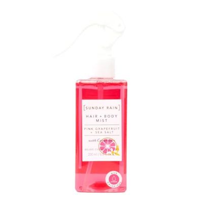 Sunday Rain Vitamin-Rich Pink Grapefruit and Sea Salt Hair and Body Mist, Sweet and Zesty Scent, with Ceramides, Pink, 200ml