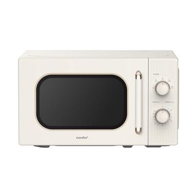 Comfee 20L Solo 700W Cream Compact Microwave Oven – 5 Power Levels, Defrost Function, Manual Control with Timer, Ideal for Small Home & Kitchen, CMO-M202NC(CM)