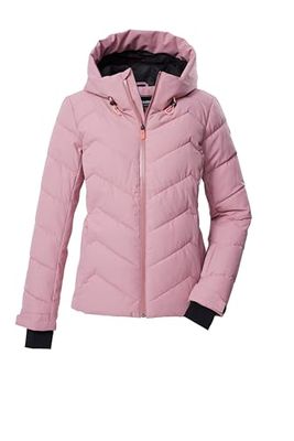 Killtec Giacca da sci da donna con cappuccio e paraneve KSW 31 WMN SKI QLTD JCKT, in legno di rosa, 46, 43417-000