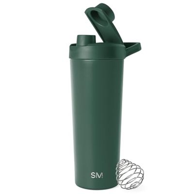 Simple Modern Bouteille Agitatrice en Acier Inoxydable avec Bille | Tasse Isolée en Métal pour Mélanges [rotéinés, Shakes et Pré-entraînement | Rally | 710ml | Forest