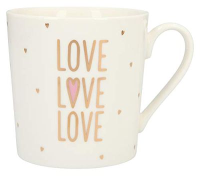 Depesche 5909.017 mok met handvat, van porselein, 300 ml, met opschrift, Love
