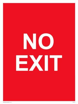 Pack van vijf - NO EXIT rode achtergrond teken - 150x200mm - A5P