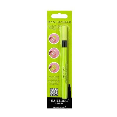 Nails Inc - MANI MARKER GREEN NEON Nail Art Pen - Preciso marcador de estética de uñas en verde neón - Vegan, Cruelty Free y fácil de usar - Ideal para decoración de uñas DIY - Manicura perfecta