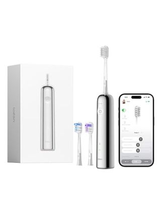 Laifen Wave Brosse À Dents Électrique Sonique, Pionnière 60° Oscillation Vibration, Autonomie de 45 Jours avec 3 Têtes de Brosse, Étanchéité IPX7, Acceptée par l’ADA pour Voyages (Acier Inoxydable)