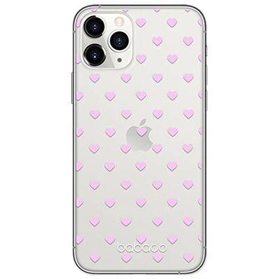 ERT GROUP mobiltelefonfodral för Apple Iphone 11 PRO MAX originalt och officiellt licensierat Babaco mönster Hearts 001 Vit optimalt anpassad till formen på mobiltelefonen, gedeeltelijk transparant