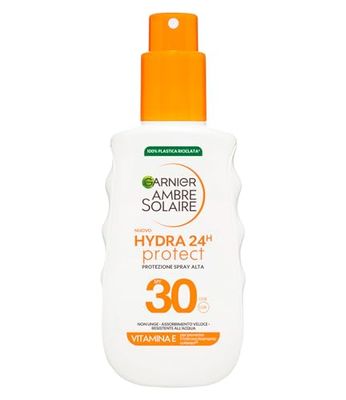 Garnier Ambre Solaire Hydra 24H Protect spray SPF30 - Non grasso - resistente all'acqua - Vitamina E - Approvato da Cruelty Free International - 150ml