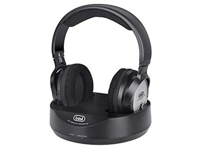 Trevi FRS 1400 R Binaural Diadema Negro Auricular con micrófono - Auriculares con micrófono (TV, 230 V, Binaural, Diadema, Negro, Inalámbrico)