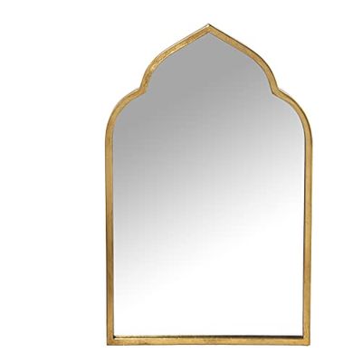 DRW Wandspiegel in Arabische vorm van goudkleurig metaal, 61 x 3 x 100 cm, INT. 57 x 96 cm