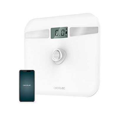 Cecotec Surface Precision EcoPower 10200 Smart Healthy Badkamerweegschaal Met drukknop, Hoge veiligheid gehard glasoppervlak, Precisiesensoren, App, Wit