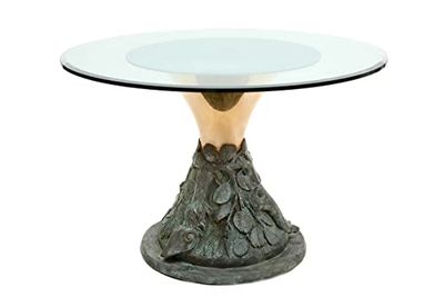 Salvadori Arte. Articolo 102 Tavolo Giro del Tempo in bronzo h. cm 80 x Ø 115 con cristallo