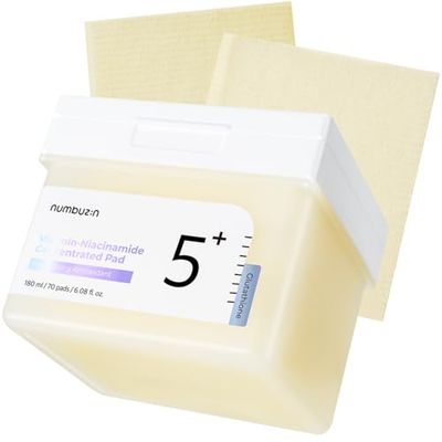 numbuzin No.5 Toner Pads | Vitamin-Niacinamide Concentrated Pad | Double-Sided | Glutathione, Niacinamide, PHA & LHA | Exfoliation, Hyperpigmentation Care | 70 Pads/180 ml