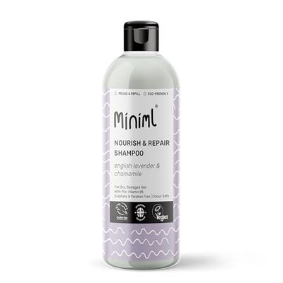 Miniml Natural English Lavender & Chamomile Shampoo - Nourish & Repair - For Dry, Damaged Hair with Pro-Vitamin B5 - Sulphate & Paraben Free, Vegan & Cruelty Free - 500ml Bottle