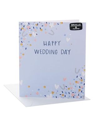 UK Greetings Trouwdag kaart voor hem/haar/vriend - braille ontwerp