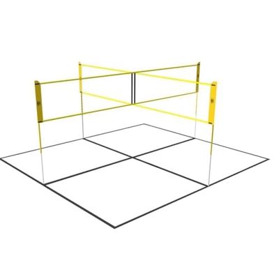 UMBRO Red de Juegos para jardín, 168 x 400 cm, 4 Compartimentos, Red de Voleibol, Red de bádminton, Negro/Amarillo