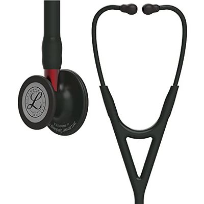 3M Littmann Cardiology IV Fonendoscopio Diagnóstico, Campana De Acabado Estándar, Vástago Y Auricular De Acero Inoxidable, Tubo Color Negro, 69 cm