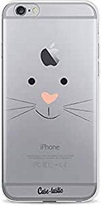 Apple iPhone 6/6S telefoonetui, dunne TPU hoes. Schokdempende en krasbestendige cover voor Apple iPhone 6/6S - Bunny face - CASETASTIC