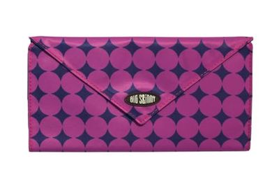 Grote Skinny Slimvelope Plum Dot Tri Fold Checkbook, Paars, One Size