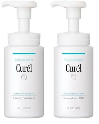 Curel Foaming Gentle Cleansing Face Wash Cleanser for Dry, Sensitive Skin 150 ml (Pack of 2)