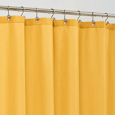 ALYVIA SPRING Rideau de Douche ou Doublure avec 3 aimants – Rideau de Douche en Tissu Doux de qualité hôtelière pour Salle de Bain, léger et Lavable en Machine – Taille Standard 183 x 183 cm, Jaune