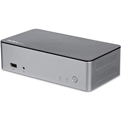 StarTech.com MST30C2HDPPD - Dock USB-C de Monitores Duales para Windows® con Bahía SATA de 2,5” para SSD/HDD- Color Negro y Plata