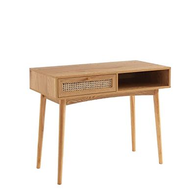 BAÏTA Bureau INES eikenlook en rotan rieten
