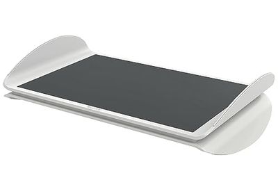 LEITZ Ergo - Coussin Repose-Pieds Ergonomique & Ajustable, 2 Hauteurs au Choix, Gamme Ergo, Coloris Gris Clair / Blanc, 65030085