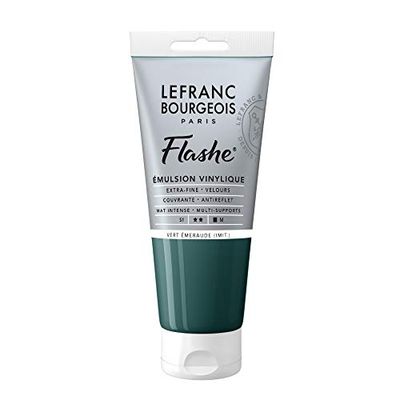 Lefranc Bourgeois Flashe Tinta acrílica, verde esmeralda, 80 ml (1º pacote), 80