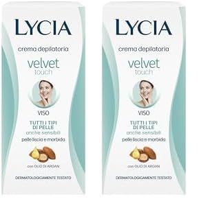 Lycia - Crema Depilatoria Donna Viso, Velvet Touch, Con proteine della seta, 50ml (Confezione da 2)