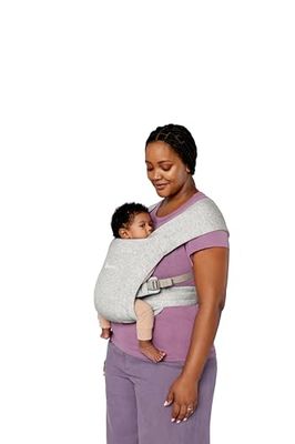 Ergobaby Embrace Porte-Bébé Nouveau-né Physiologique et Ergonomique Extrêmement Doux, Soft Grey