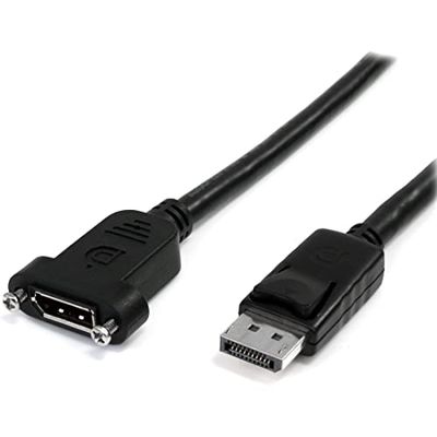 StarTech.com Câble DisplayPort à Montage sur Panneau 1m - 4K x 2K - Câble d'Extension DP 1.2 M/F - Câble d'Extension Vidéo DP avec Connecteur DP à Montage sur Panneau - Câble Écran DP (DPPNLFM3PW)