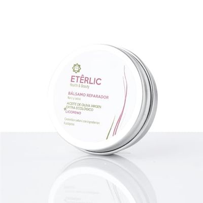 Eterlic Bálsamo Labial Ecológico - Bálsamo Reparador Hidratante con Aceite de Oliva Virgen Extra y Manteca de Cacao, para una Hidratación Intensiva y Protección de Labios Secos o Agrietados.